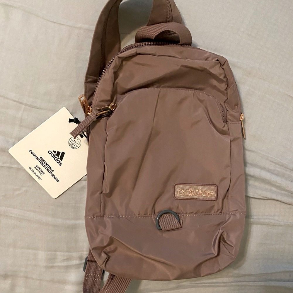 Adidas essentials convertible crossbody in mauve